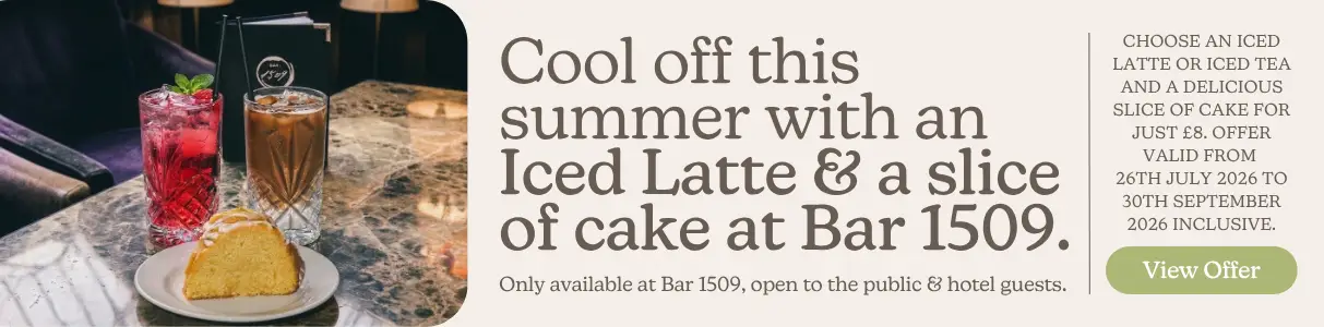 Iced latte seasonal special offer banner
