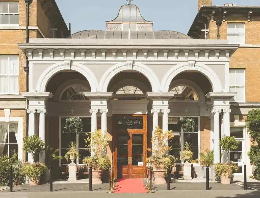 Historic pillars at Oatlands Park Hotel