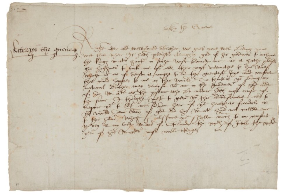 A letter signed by Katherine Parr